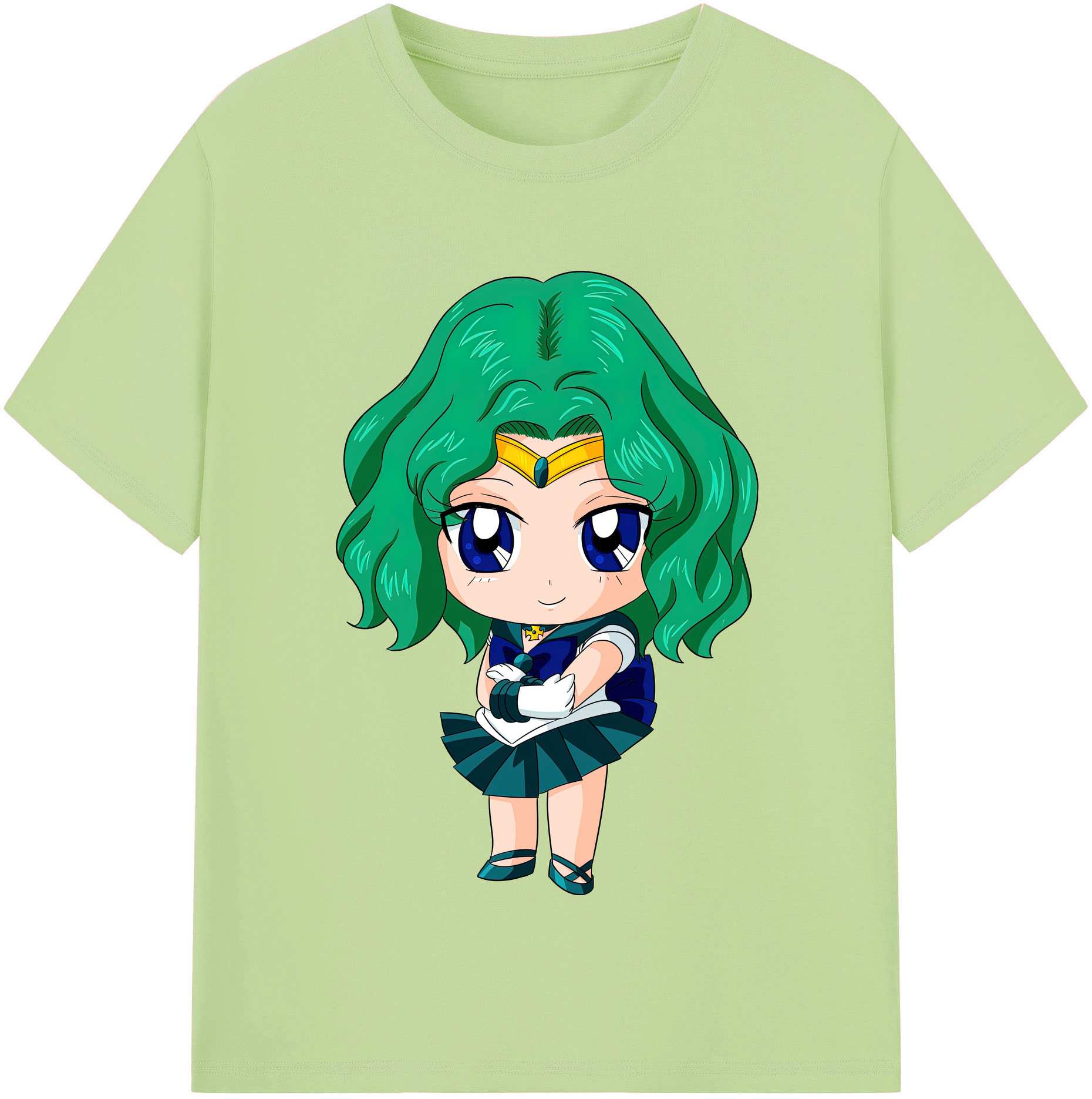 （画像用） 美少女戦士セーラームーン 海王 みちる（かいおう みちる） Sailor Moon Kaiou Michiru 綿100％半袖Tシャツ（フロントプリント）